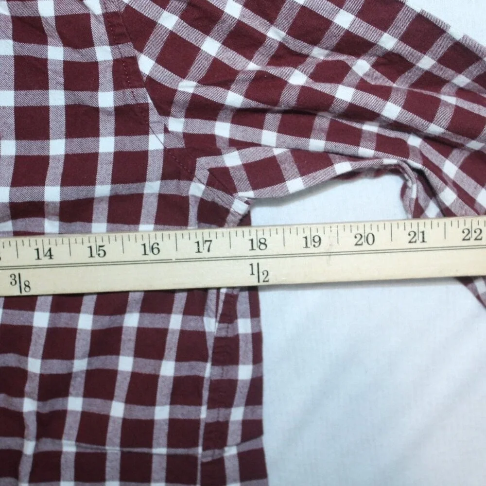 Banana Republic Men Shirt Red Plaid Button Down Shirt Soft Wash Size Small